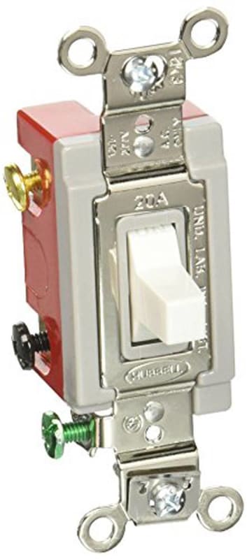 Hubbell Momentary Toggle, Single Pole Double Throw, 20 amp, 120/277V, White