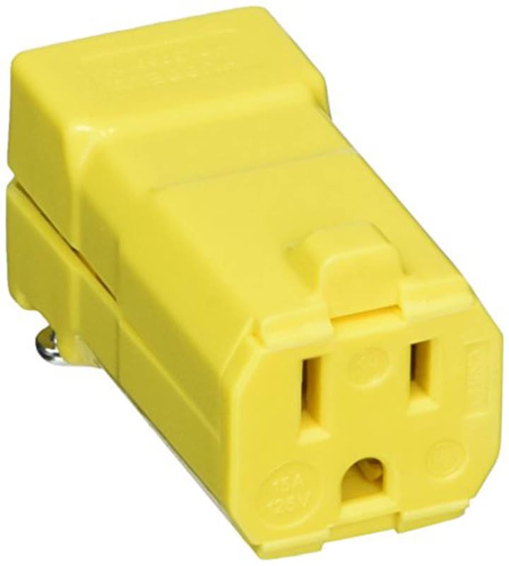 Hubbell-Kellems HBL5969VY Straight Blade Connector, 15A, 125V, 5-15R, Valise Hubbell-Kellems HBL5969VY Straight Blade Connector, 15A, 125V, 5-15R, Valise