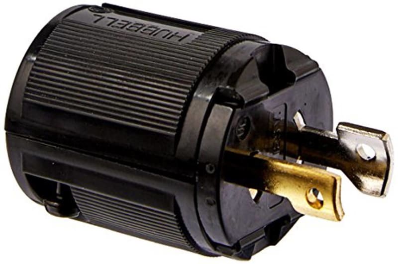 Hubbell Male Plug, 15 Amp, 125 Volt, Black Nylon, .220 in.-.385 in. Cord Dia. Hubbell Male Plug, 15 Amp, 125 Volt, Black Nylon, .220 in.-.385 in. Cord Dia.