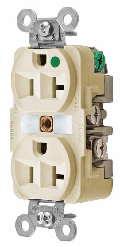 Hubbell HBL8300I 20 Amp 125 Volt 2-Pole 3-Wire NEMA 5-20R Duplex Receptacle
