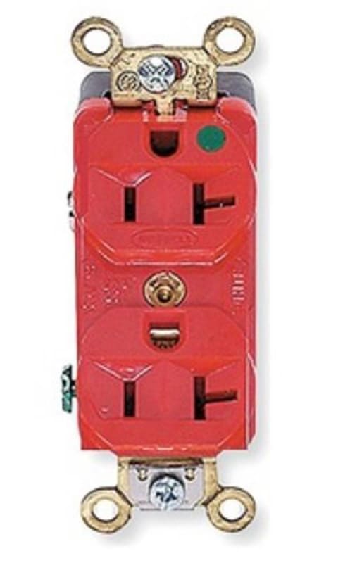Hubbell Wiring HBL8300ILR HBL Hospital Grade Extra Heavy Duty Duplex Receptacle