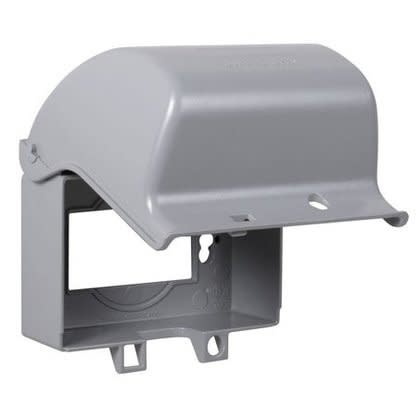 Hubbell-TayMac MX3300 Weatherproof Cover, 1-Gang, Universal, Horizontal, Aluminum, Gray