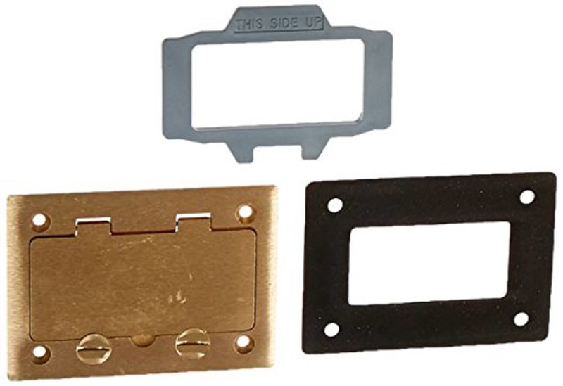 Hubbell S3826 Single Gang Rectangular Floor Box Cover; Brass Hubbell S3826 Single Gang Rectangular Floor Box Cover; Brass