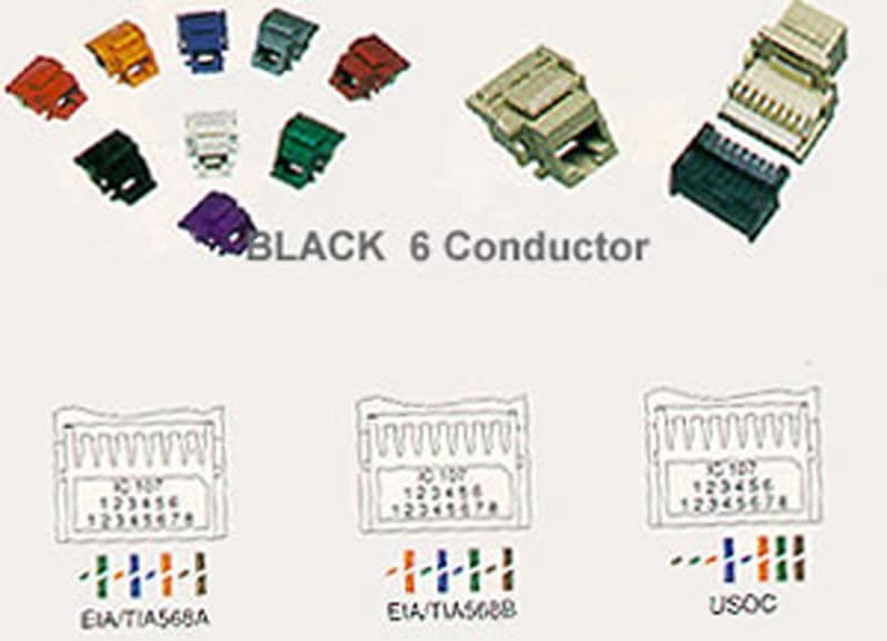 ICC ICC-CAT3JK-6-BK IC1076V0BK - Cat3 Jck 6Con. BK