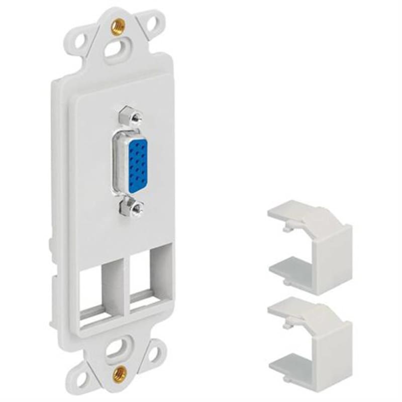 ICC IC107DR2WH INSERT, DECOREX, 2-PORT, RGB-VGA, WHITE
