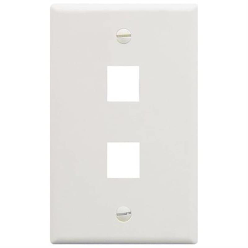 ICC IC107F02WH 1-Gang Classic Flat Faceplate; Flush, (2) Port, ABS, White ICC IC107F02WH 1-Gang Classic Flat Faceplate; Flush, (2) Port, ABS, White
