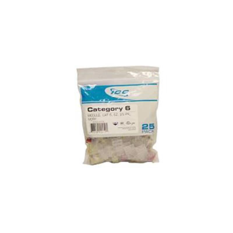 ICC IC107L6CWH High Density Category 6 Modular EZ-RJ45 Connector; 8P8C, White ICC IC107L6CWH High Density Category 6 Modular EZ-RJ45 Connector; 8P8C, White