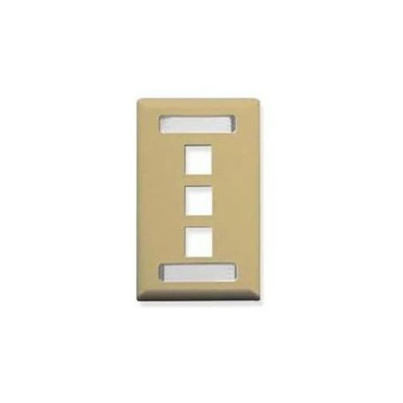 Icc ICC-IC107S03IV FACEPLATE, ID, 1-GANG, 3-PORT, IVORY Icc ICC-IC107S03IV FACEPLATE, ID, 1-GANG, 3-PORT, IVORY