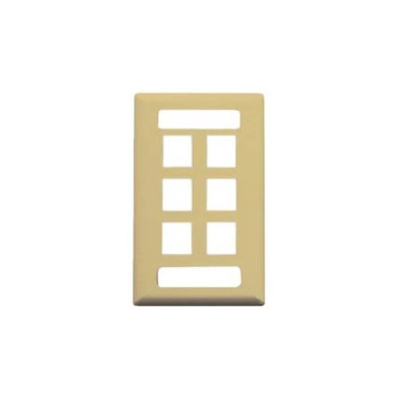 ICC IC107S06IV 1-Gang Faceplate; Screw, (6) Port, Ivory