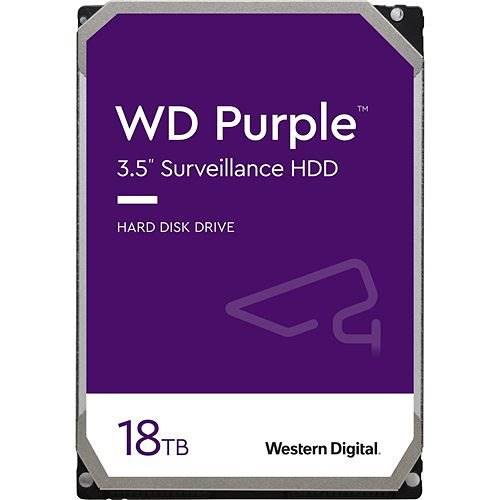 WD WD180PURZ Purple 3.5" Hard Drive for Surveillance Cameras, 18TB, SATA 6Gb/s