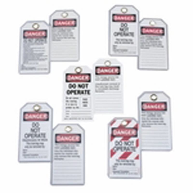 Ideal 44-830 Heavy-Duty Lockout Tags - White, 5 per Pack
