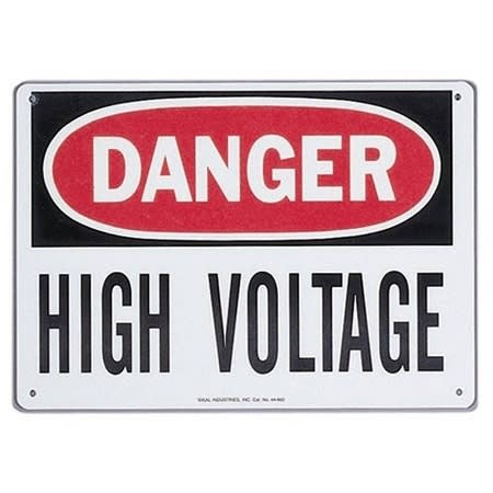 Ideal 44-863 Safety Sign in. DANGER HIGH VOLTAGE in. , Self-Sticking, Polyester