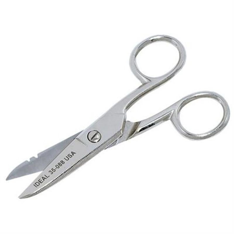Ideal 35-088 Electricians Scissor With Stripping Notch; 8.500 Inch, 12-16 AWG