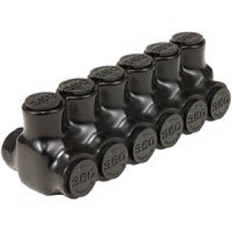 Ilsco PBTD24 Multi Tap Two Sided Connector; 14-4 AWG, 2 Ports, Plastisol, Black Ilsco PBTD24 Multi Tap Two Sided Connector; 14-4 AWG, 2 Ports, Plastisol, Black