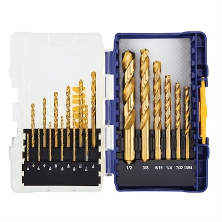 IRWIN 3018010 18 pc Titanium Nitride Coated TURBOMAX Drill Bit Set