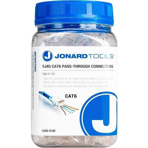Jonard Tools RJ45-650 Rj45 CAT6 Pass-Through Connectors, 50-Pack Jonard Tools RJ45-650 Rj45 CAT6 Pass-Through Connectors, 50-Pack