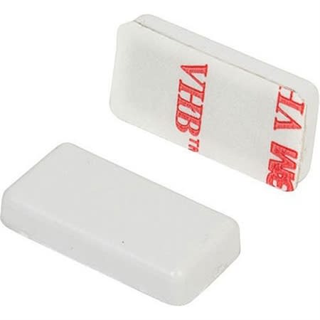 Nascom MN123787WP Overmolded Bar Magnet, H1/8" x W3/8" x L7/8", White