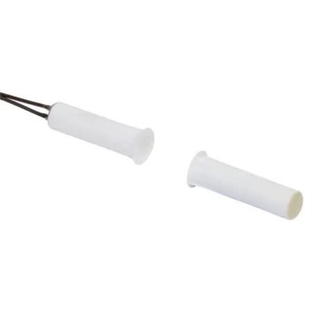 Nascom N75W/STDD Recessed 3/8" PTF DPDT Switch / Magnet Set, Wire Leads, White