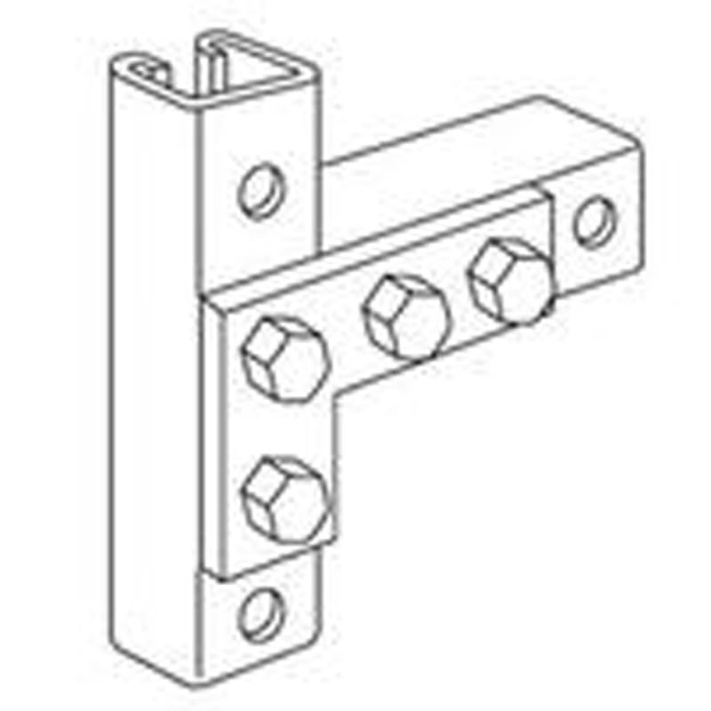 Kindorf Flat Angle Plate Connector, 4 Holes, Bolt Hole: 9/16", Steel/Galvanized Kindorf Flat Angle Plate Connector, 4 Holes, Bolt Hole: 9/16", Steel/Galvanized