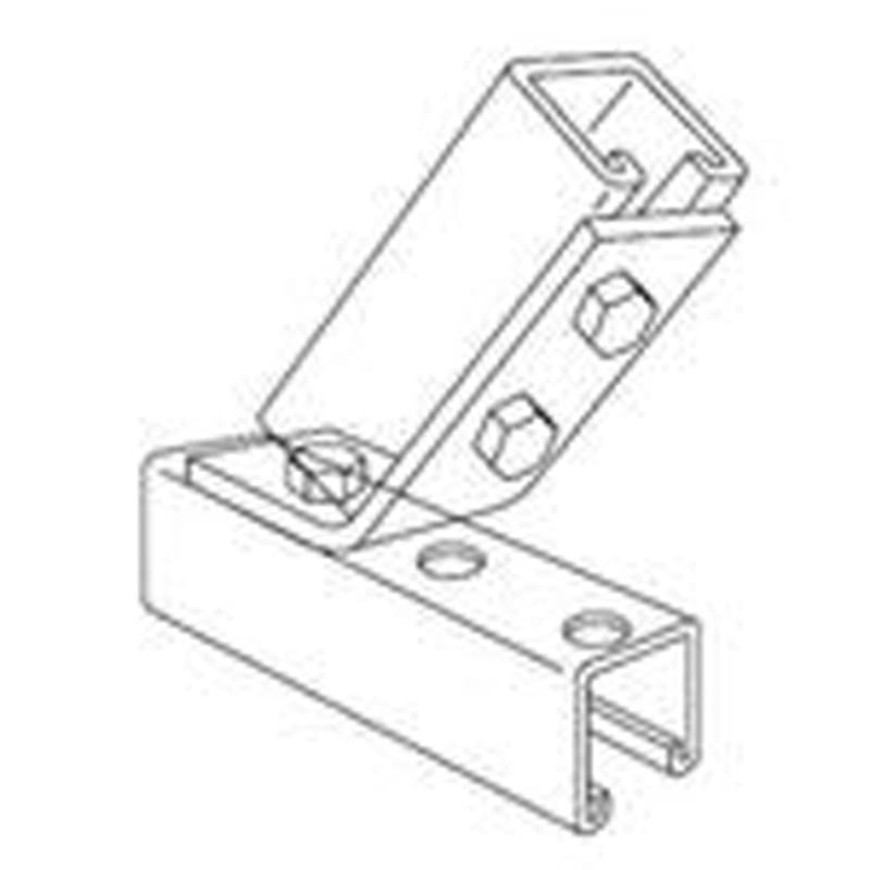 Kindorf Angle Connector, Type: Open, 45??, Bolt Hole: 9/16", Steel/Galvanized