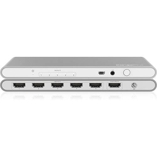 Kanex SW-HD20-5X14K 4K/ 60Hz HDMI 5x1 Switcher, Full HD 1080p, Silver