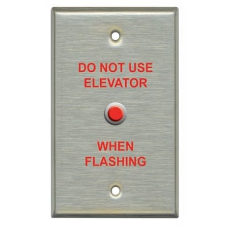 Light Engineered EL1 Elevator Warning Faceplate, Stainless Steel