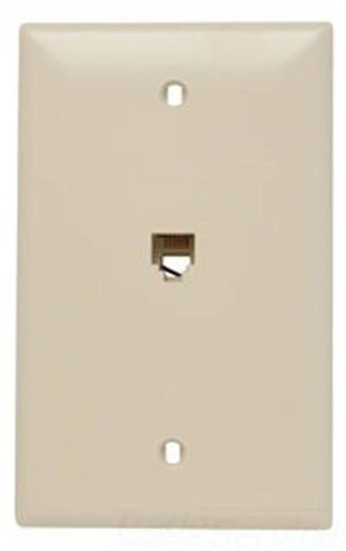 On-Q TPTE1-I Standard Size Mar-Resistant 1-Gang Communication Wallplate; Flush Mount, Thermoplastic, Ivory