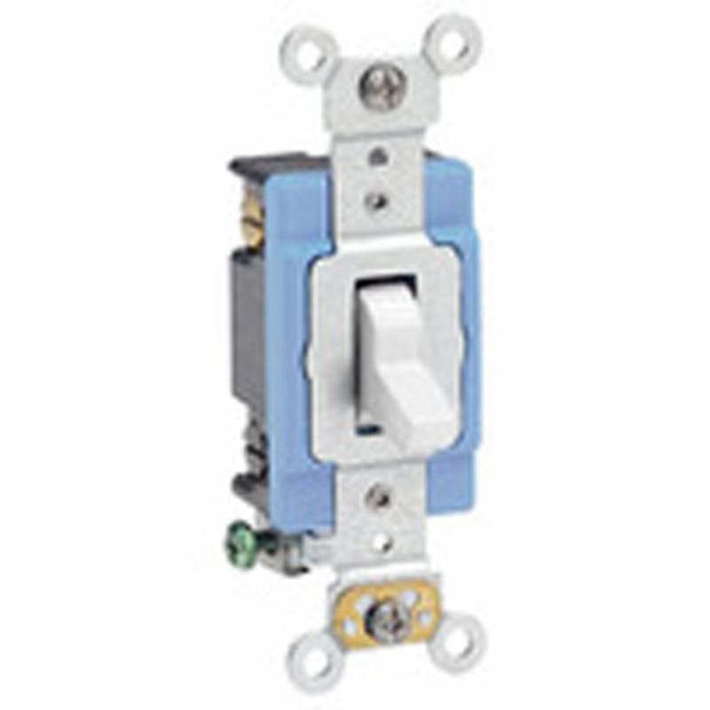 Leviton 1204-2W 4-Way Toggle Switch, 15A, 120/277V, White, Industrial Grade Leviton 1204-2W 4-Way Toggle Switch, 15A, 120/277V, White, Industrial Grade