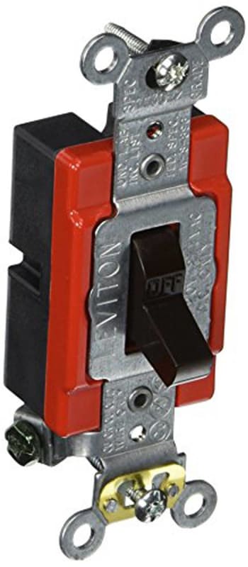 Leviton 1221-2 20-Amp, 120/277-Volt, Toggle Single-Pole AC Quiet Switch
