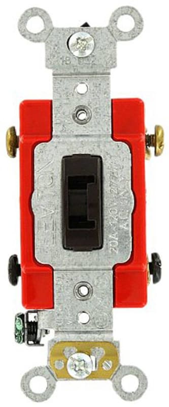 Leviton 1222-2L 20 Amp, 120/277 Volt, Toggle Locking Double-Pole AC Quiet Switch