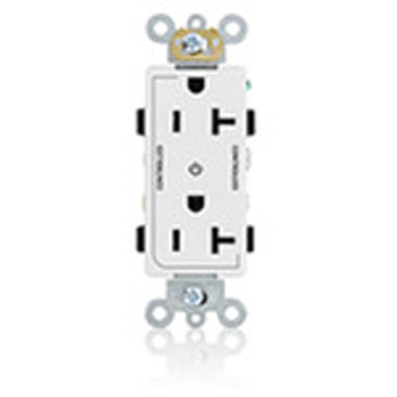 Leviton 16352-2PW 20A Decora Duplex Receptacle, 125V, 5-20R, White Leviton 16352-2PW 20A Decora Duplex Receptacle, 125V, 5-20R, White