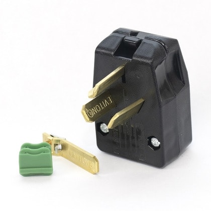 Leviton 287-E Straight Blade Plug, 30/50A, NEMA 10-30P/10-50P, Black