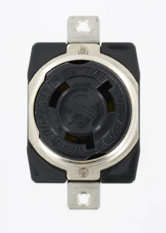 Leviton 3769 50 Amp, 250 VDC/600 VAC, Locking Flush Mount Receptacle