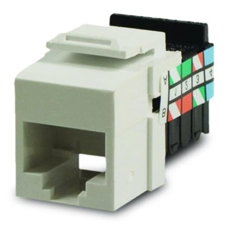 41106-RW6 Snap-In Connector, QuickPort, Voice Grade, 6P6C, White