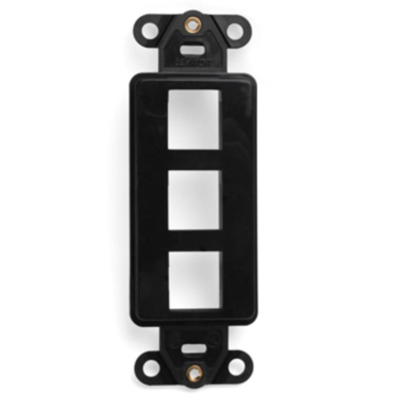 Leviton 41643-E QuickPort Decora Insert, 3-Port, Black