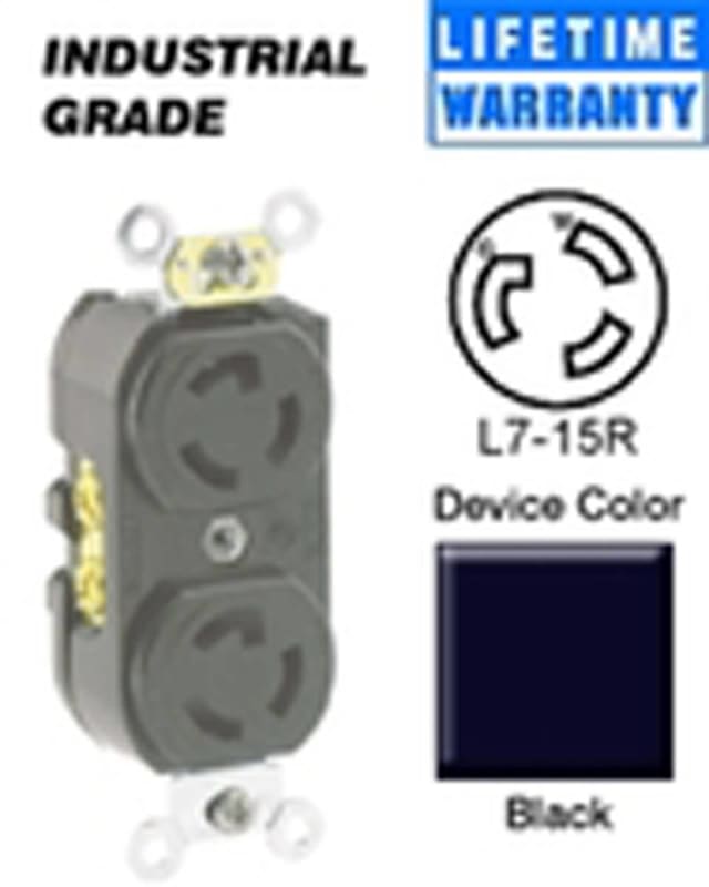 Leviton 4750 15 Amp, 277 Volt, NEMA L7-15R Duplex Receptacle Leviton 4750 15 Amp, 277 Volt, NEMA L7-15R Duplex Receptacle