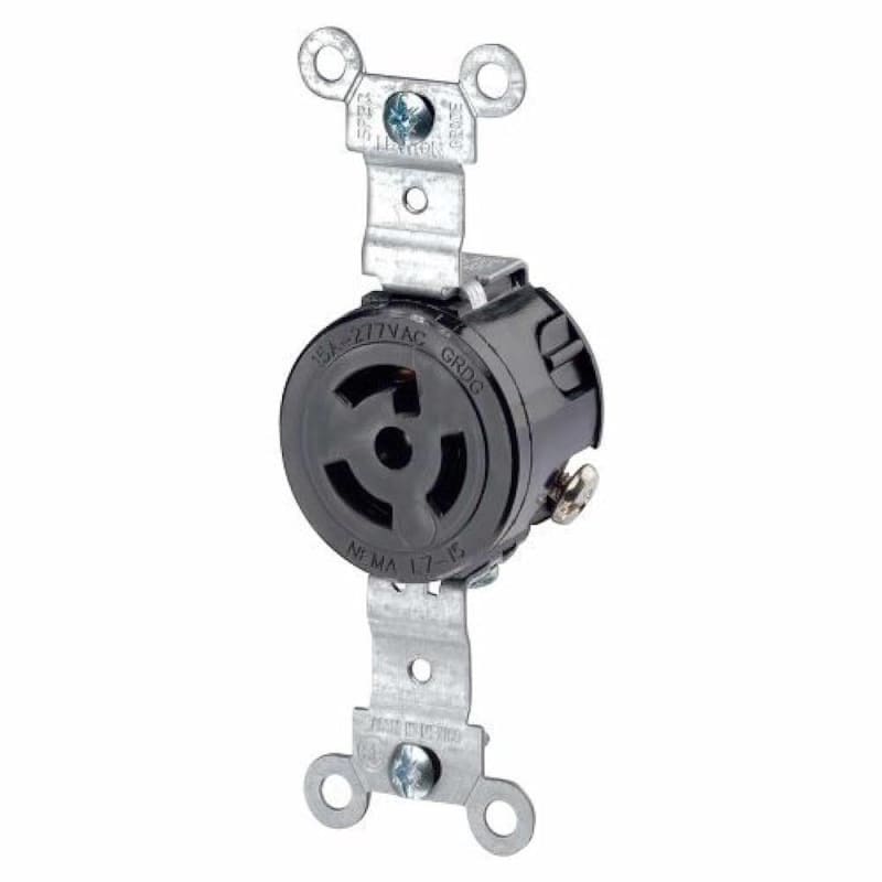 Leviton 4760 Locking Single Receptacle, 15A, 277V, 2P3W Leviton 4760 Locking Single Receptacle, 15A, 277V, 2P3W