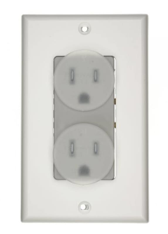 Leviton 47605-ACN J-Box Kit Duplex Receptacle, Gray and White Leviton 47605-ACN J-Box Kit Duplex Receptacle, Gray and White