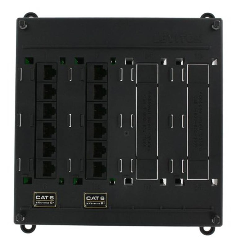 Leviton 476TM-612 Twist and Mount Patch Panel, 12 CAT 6 Ports Leviton 476TM-612 Twist and Mount Patch Panel, 12 CAT 6 Ports