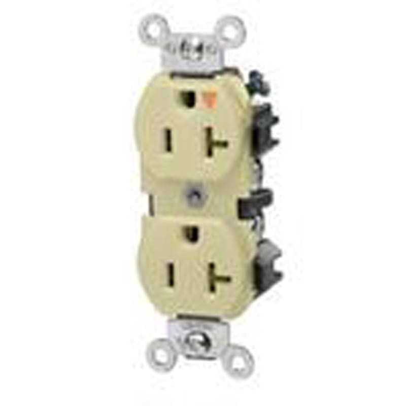 Leviton 5362-IGI Duplex Receptacle, 20A, 125V, Slim, 5-20R, Ivory Leviton 5362-IGI Duplex Receptacle, 20A, 125V, Slim, 5-20R, Ivory