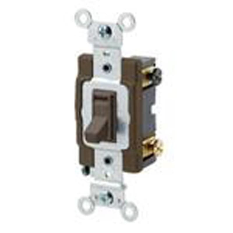 Leviton 54504-2 4-Way Switch, Framed Toggle, 15A, 120/277V, Brown, Side Wired Leviton 54504-2 4-Way Switch, Framed Toggle, 15A, 120/277V, Brown, Side Wired