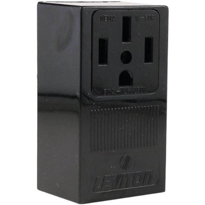 Leviton 55050 50 Amp Surface Mount Receptacle, 125/250V, 14-50R, 3P4W Leviton 55050 50 Amp Surface Mount Receptacle, 125/250V, 14-50R, 3P4W