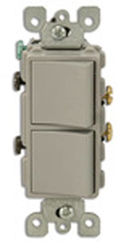 Leviton 5634-GY 15A, 120V Comb. Decora Rocker (2) Switch, Gray Leviton 5634-GY 15A, 120V Comb. Decora Rocker (2) Switch, Gray