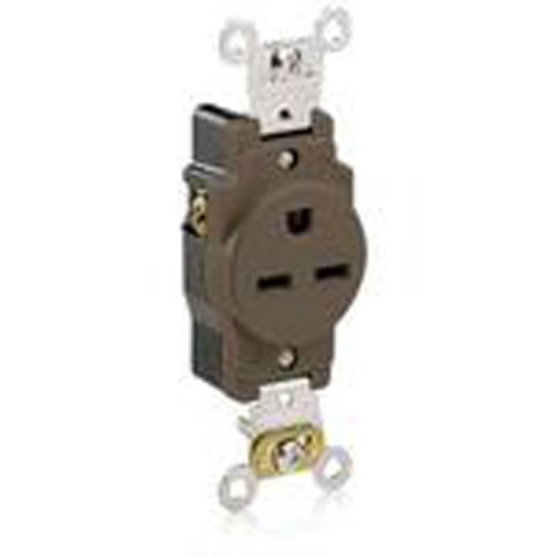 Leviton 5661 Single Receptacle, 15A, 250V, Brown, Heavy Duty, Back/Side Wired Leviton 5661 Single Receptacle, 15A, 250V, Brown, Heavy Duty, Back/Side Wired