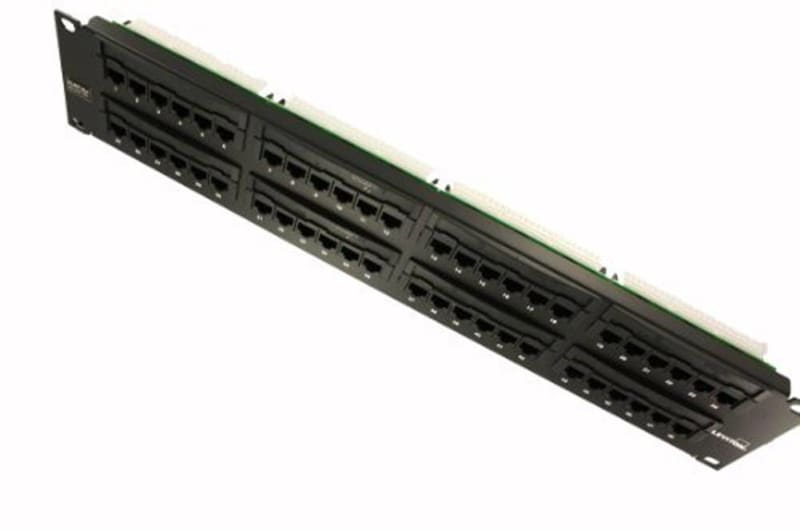 Leviton 5G596-U48 GigaMax 5E Universal Patch Panel, 48-Port, 2RU, Cat 5E