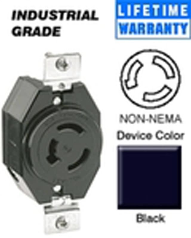 Leviton 7310-B Locking Receptacle, Non-NEMA, 20A, 125/250V, 3P3W Leviton 7310-B Locking Receptacle, Non-NEMA, 20A, 125/250V, 3P3W