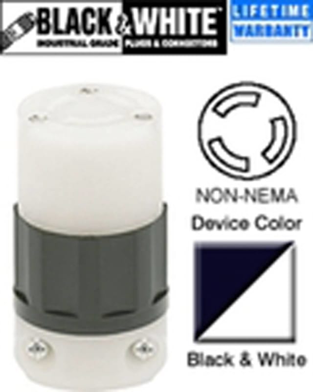 Leviton 7565-C Locking Connector, Non-NEMA, 10/15A, 125/250V