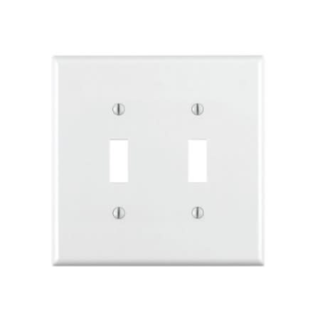 80709-W Toggle Switch Wallplate, 2-Gang, Nylon, White 80709-W Toggle Switch Wallplate, 2-Gang, Nylon, White