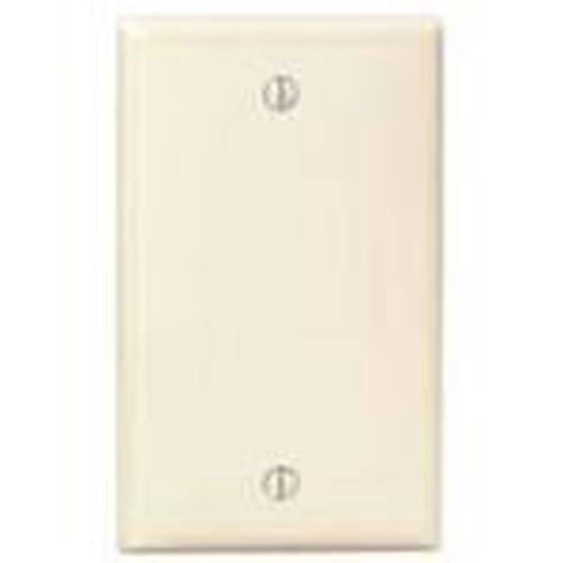 Leviton 80714-I Blank Wallplate, 1-Gang, Nylon, Ivory, Standard, Box Mount