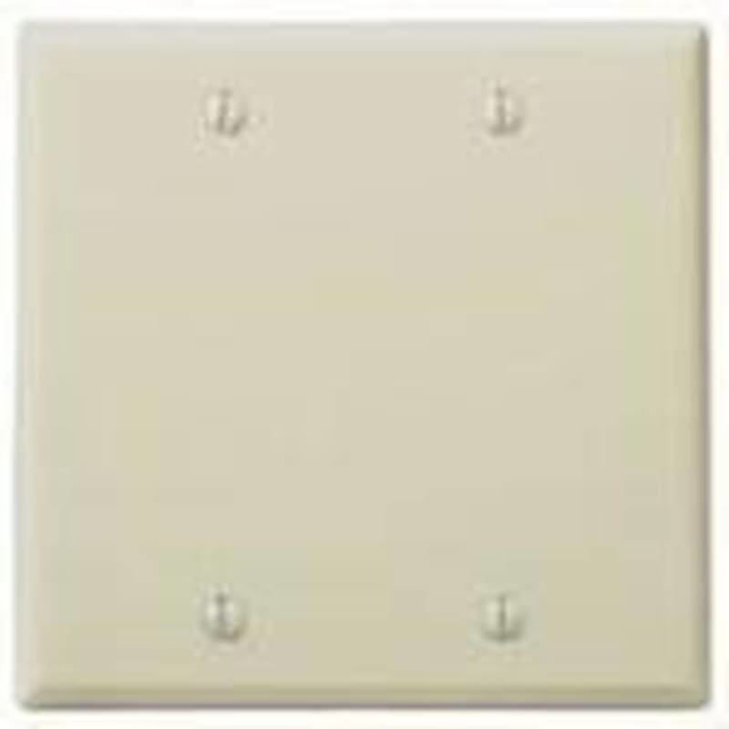 Leviton 80725-I Blank Wallplate, 2-Gang, Nylon, Ivory, Standard, Box Mount